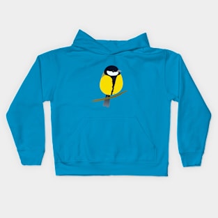 Cute egg shaped greattit Kids Hoodie